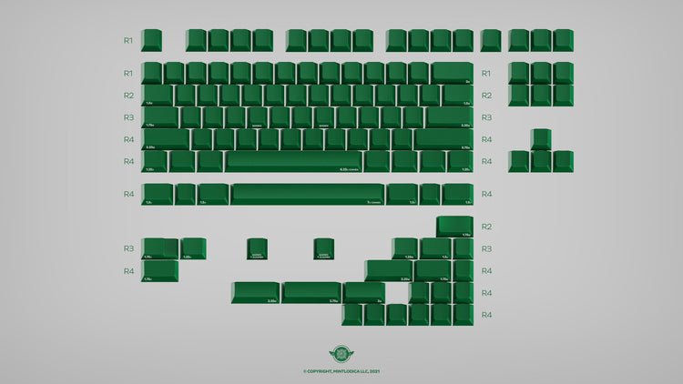 Hunter Green Blank Keycaps | Keycaps by Mintlodica | KS-GBLNKS-BK