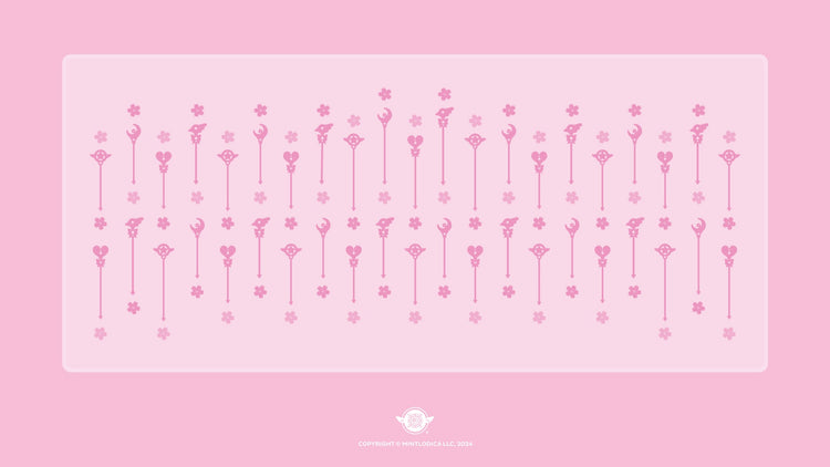 Magic Girl 'Pink Wands' Deskmats | Deskmats by Mintlodica | DM-MG-MINI-PINKWANDS Group Buy