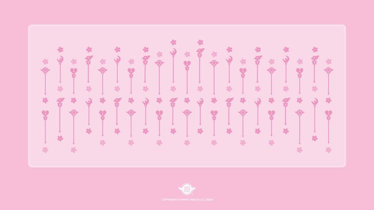 Magic Girl 'Pink Wands' Deskmats | Deskmats by Mintlodica | DM-MG-MINI-PINKWANDS Group Buy