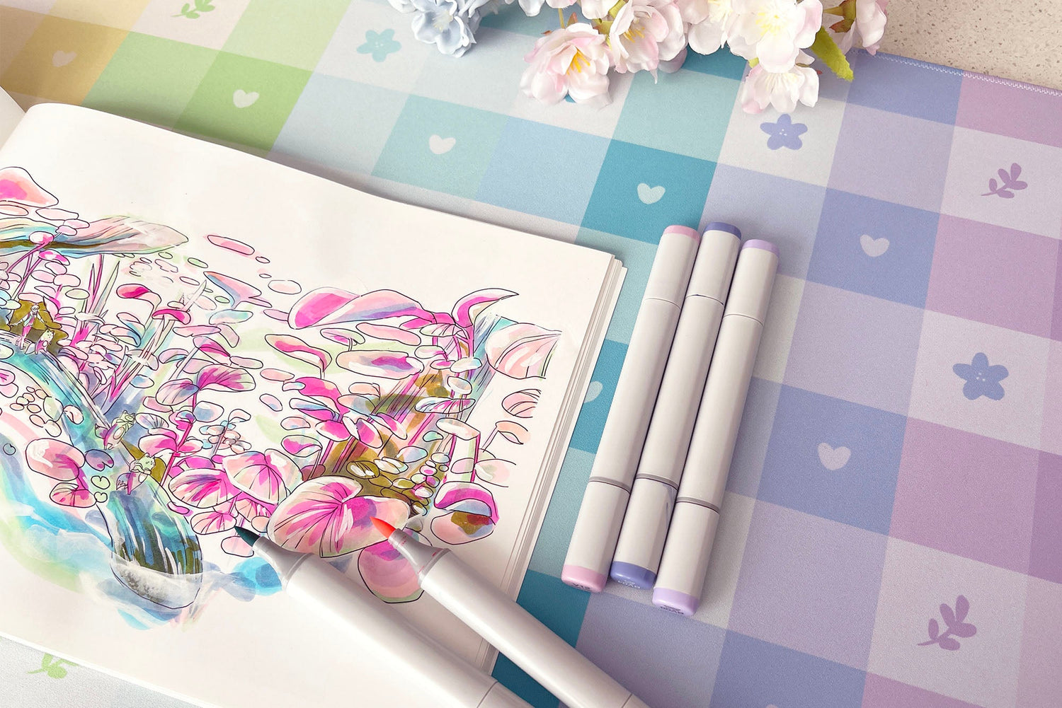 Pastel Picnic 'Rainbow' Deskmats | Deskmats by Mintlodica | DM-PP-MINI-RAINBOW Group Buy