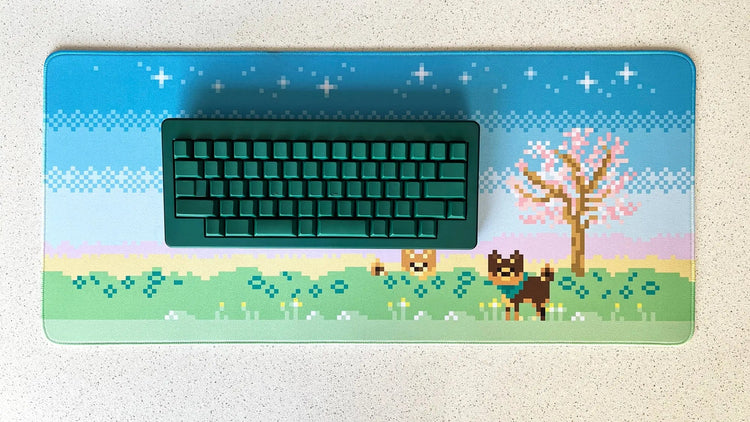 Pixel Shibas Deskmats | Deskmats by Mintlodica | DM-PD-MINI-SHIBAS