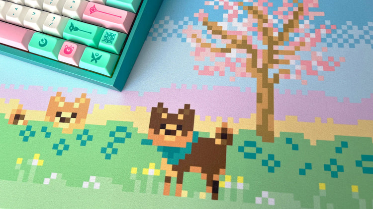 Pixel Shibas Deskmats | Deskmats by Mintlodica | DM-PD-MINI-SHIBAS