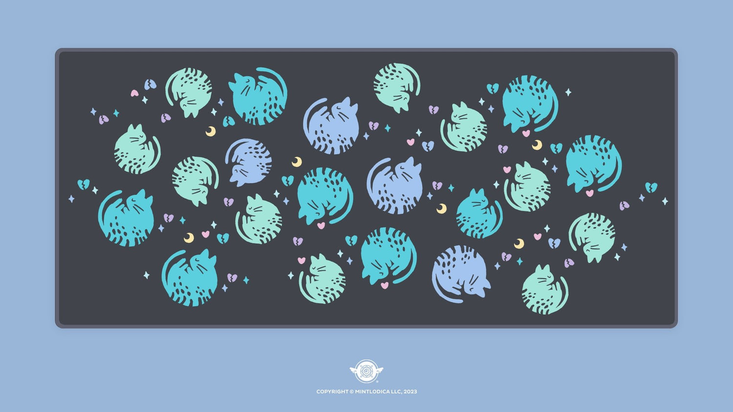 Sleeping Kitties Deskmats | Deskmats by Mintlodica | DM-SG-MINI-KITTIES