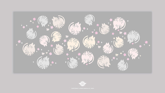 Sleeping Kitties 'Grey Tabby' Deskmats | Deskmats by Mintlodica | DM-SK-MINI-GREY Group Buy
